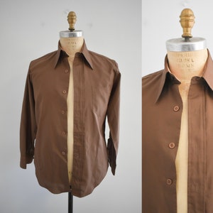 1970s Brown Long Sleeve Shirt