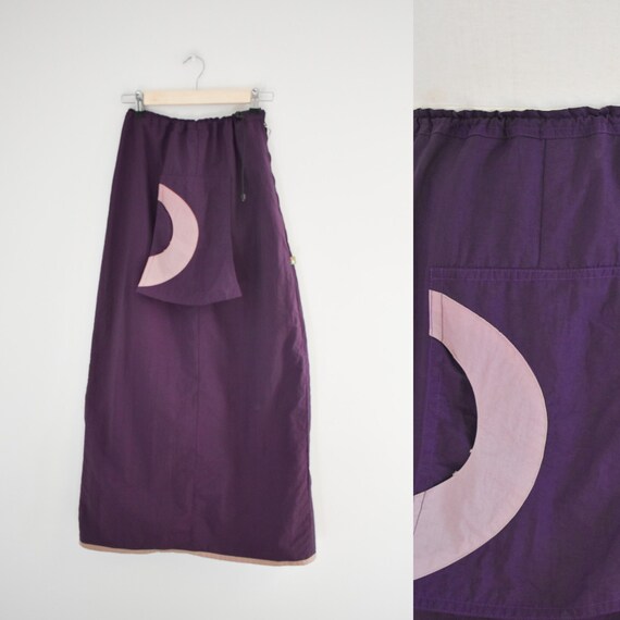 1990s/Y2K Funky Purple Maxi Skirt - image 1