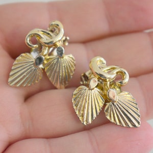 Vintage Paris Gold Fan Necklace and Clip Earrings image 6