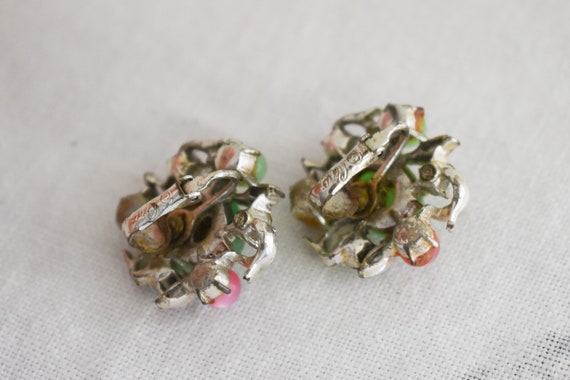 1950s Coro Pastel Clip Earrings - image 4