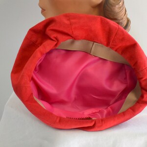 1960s Red Suede Beret Style Hat image 6