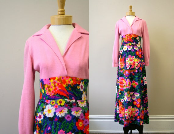 1960s Lilly Pulitzer Wool Floral Maxi Dress