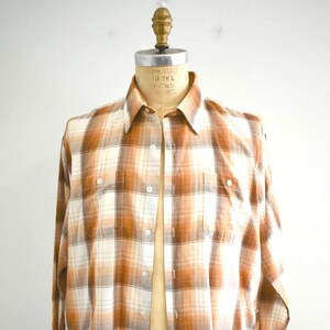 1970s Blocks Brown Plaid Shirt