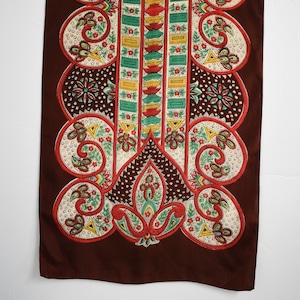 1940s/50s Brown Paisley Long Scarf