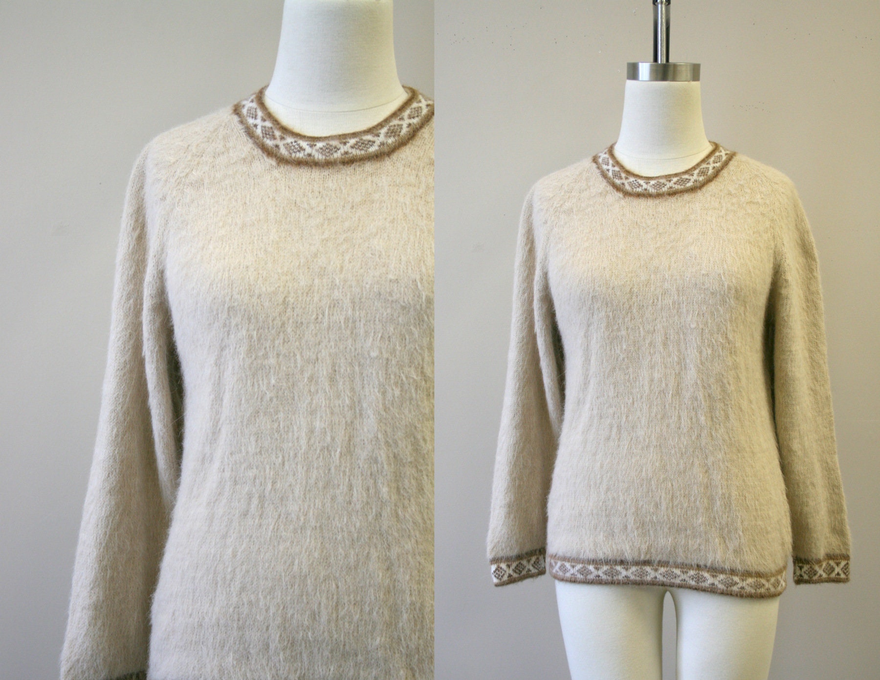 fuzzy beige sweater