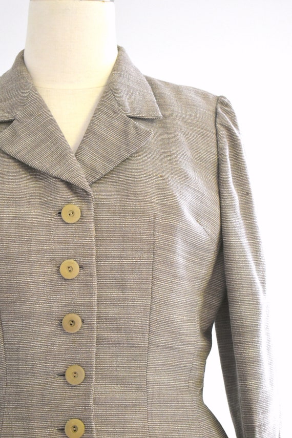 1940s Adele Simpson Gray Striped Jacket - image 4