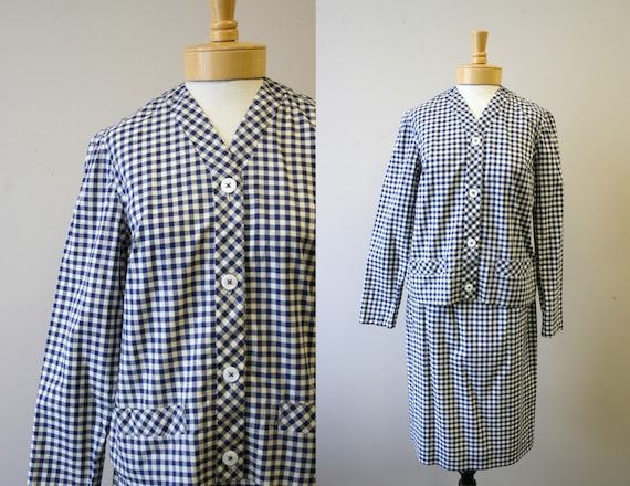 1960s Bill Atkinson Gingham Skirt Suit