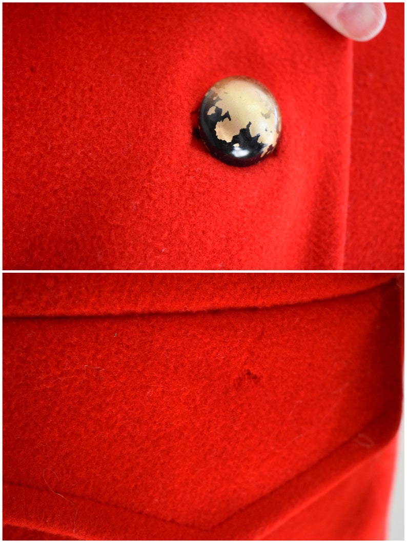 1950s/60s Heavy Red Wool Coat image 9