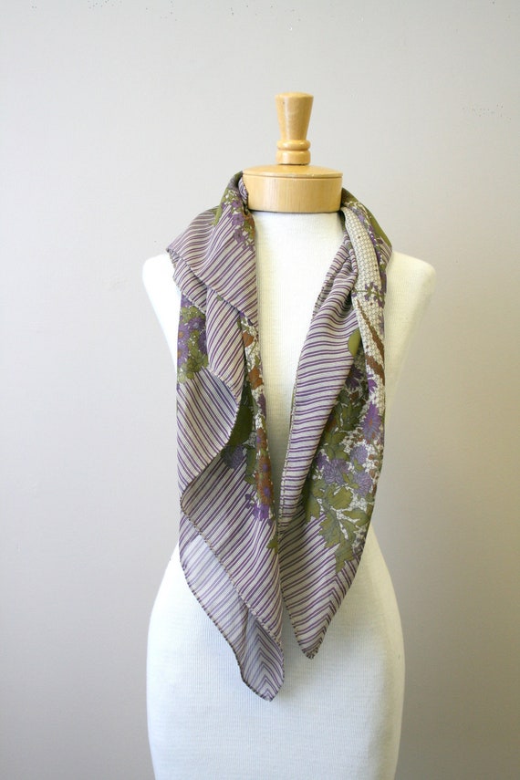 1980s ERRE Chiffon Floral Scarf - image 3