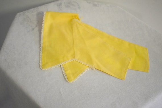 1940s/50s Yellow Cotton Collar with Lace Trim - image 5