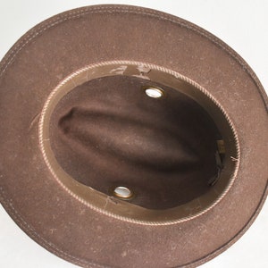 1960s/70s Brown Wool Felt Fedora with Grommets image 6