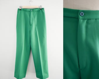 1980s Green Polyester Pants