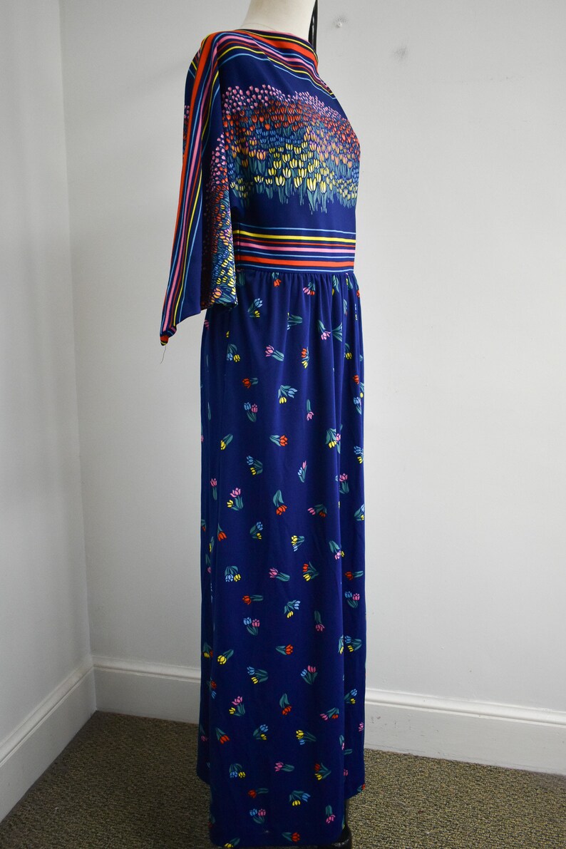 1970s Studded Knit Maxi Dress | small/medium