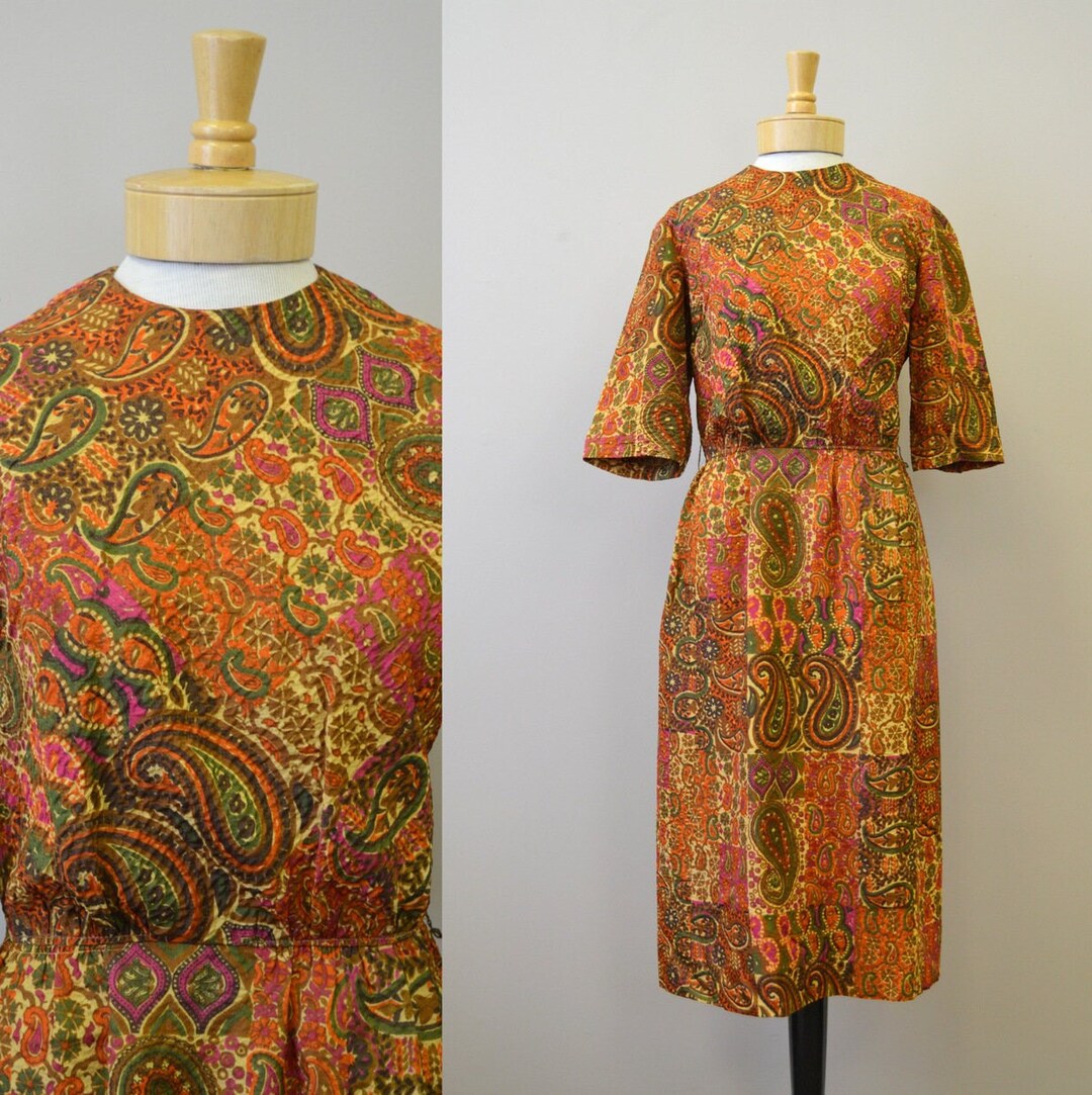 1960s R&K Autumn Paisley Dress - Etsy