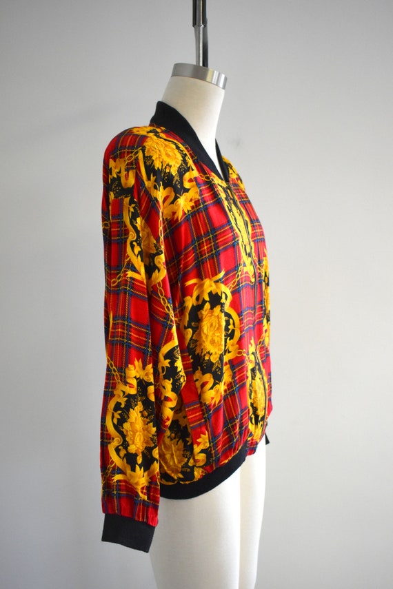 1990s Plaid Bomber Style Jacket - image 4