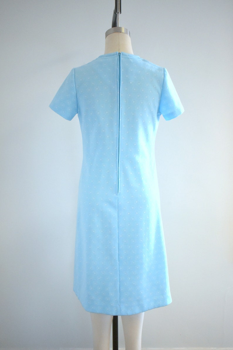 1960s Light Blue Knit Dress image 6