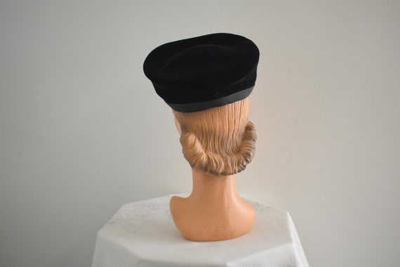 1940s/50s Henry G. Ross Black Velvet Hat - image 4