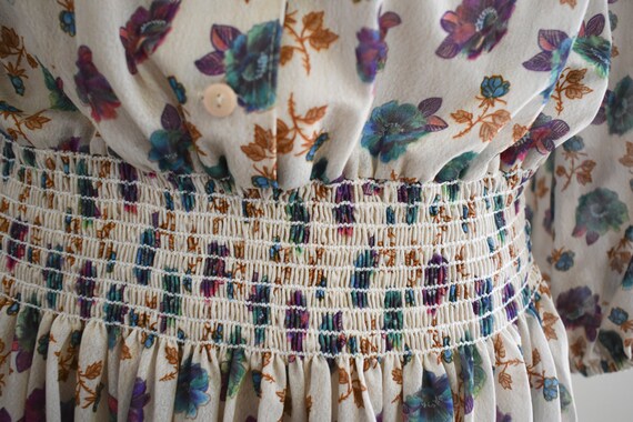 1970s Kay Windsor Sheer Floral Midi Dress - image 6