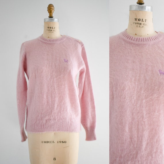 1980s Fuzzy Pink Sweater - image 1