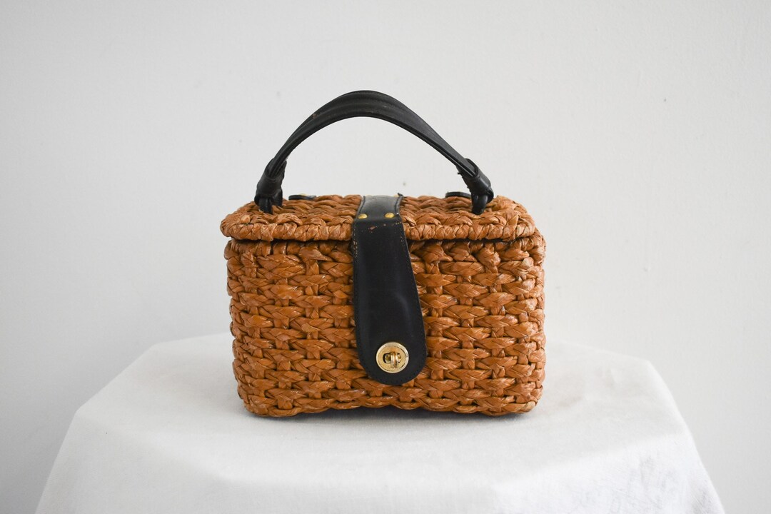 1950s/60s Tano of Madrid Straw Box Purse Etsy
