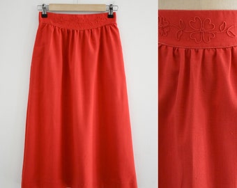 1980s Boston Traveler Red Skirt with Soutache Waist