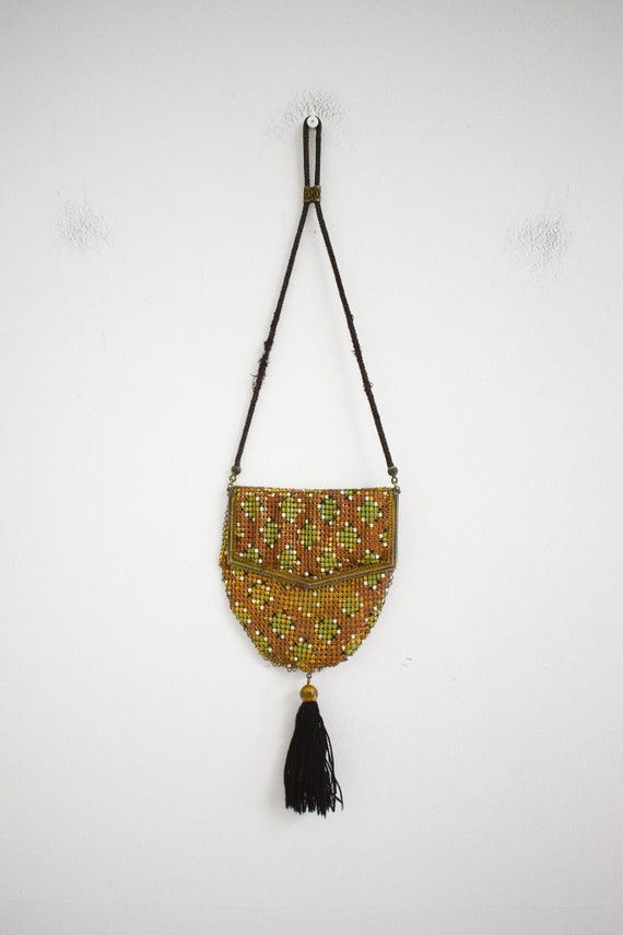 1920s/30s Whiting and Davis Painted Mesh Mesh Pur… - image 3