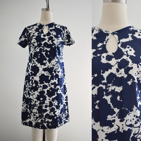 1960s Ink Splotch Dress - image 1