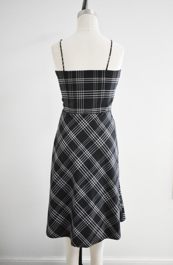 1990s Black and White Plaid Dress - image 5