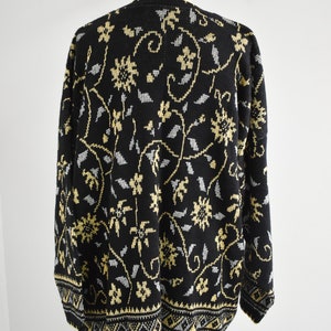 1980s Black, Silver, and Gold Tunic Sweater image 5