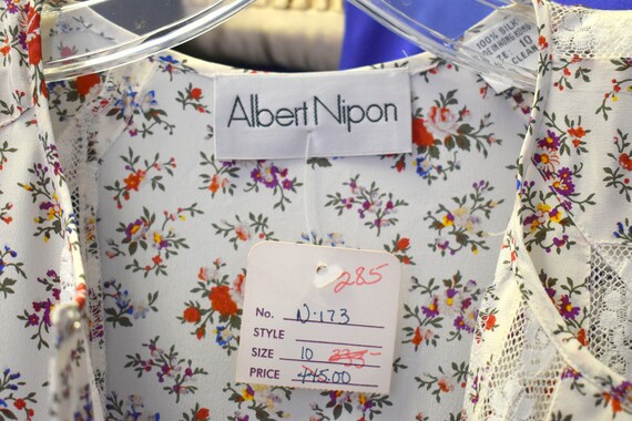 1970s/80s NOS Albert Nipon Silk Floral Dress with… - image 8