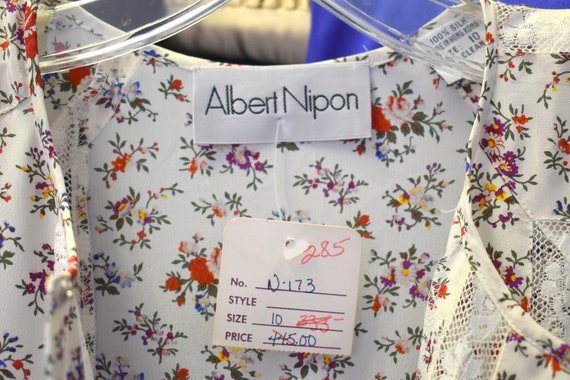1970s/80s NOS Albert Nipon Silk Floral Dress with… - image 10