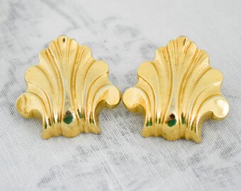 1980s/90s Large Gold Statement Clip Earrings