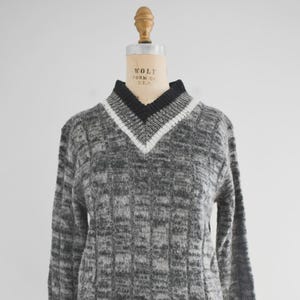 1960s Archdale Black and Cream Marled Sweater