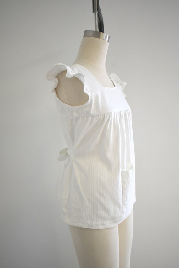 1970s White Corduroy Baby Doll Top - image 4