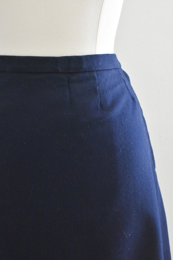 1990s Pendleton Navy Wool Pencil Skirt - image 3