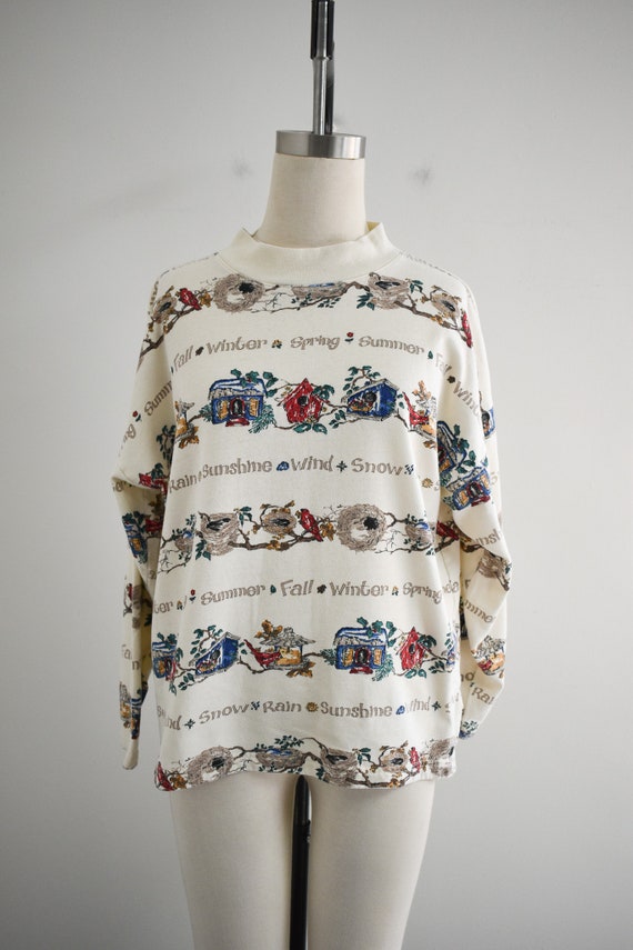 1990s Four Seasons Printed Knit Shirt - image 2