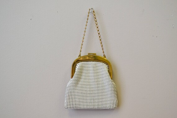 1930s Whiting and Davis White Metal Mesh Purse - image 5