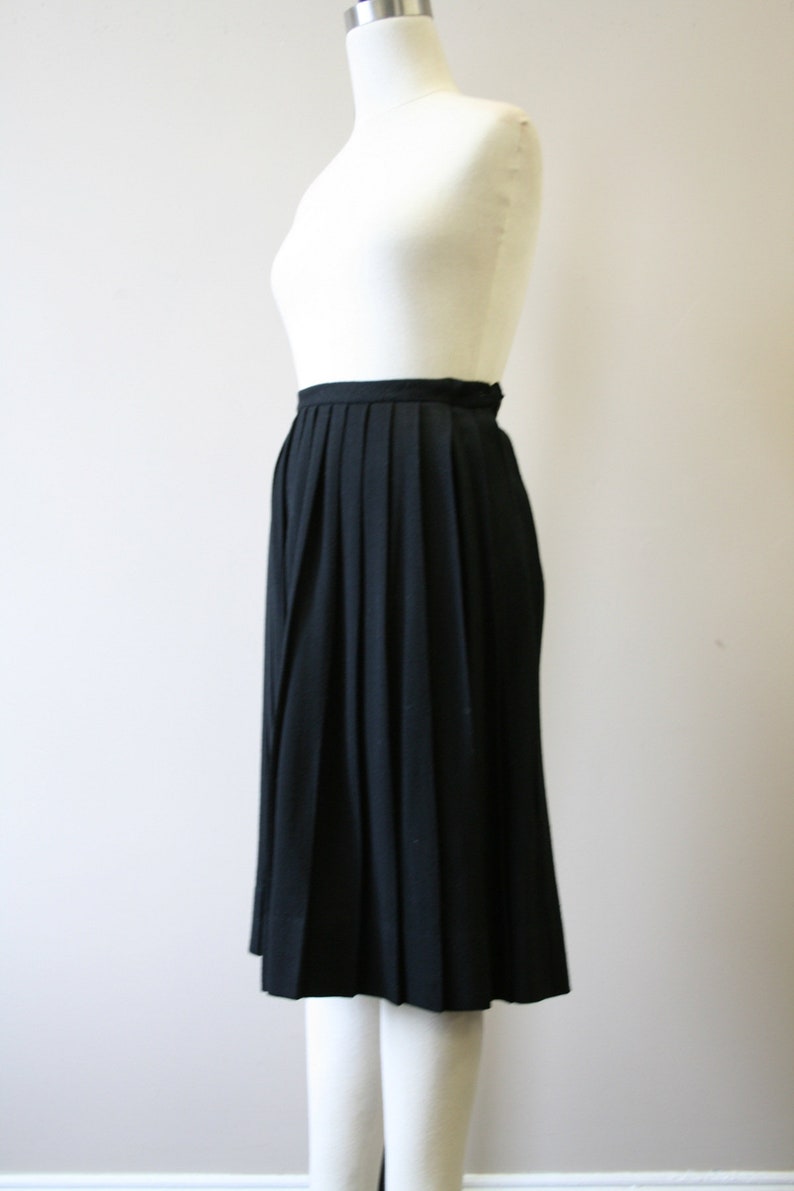 1960 Black Wool Knit Pleated Skirt | Etsy