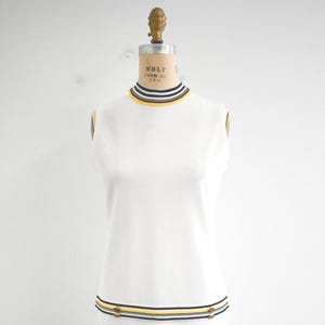 1960s White Knit Drop Waist Dress