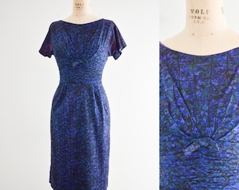 1950s/60s Blue-Violet Wiggle Dress