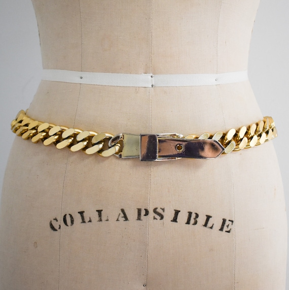 1980s Accessocraft NYC Heavy Gold Chain Hip Belt