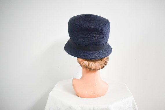 1960s Mod Navy Straw Hat - image 4