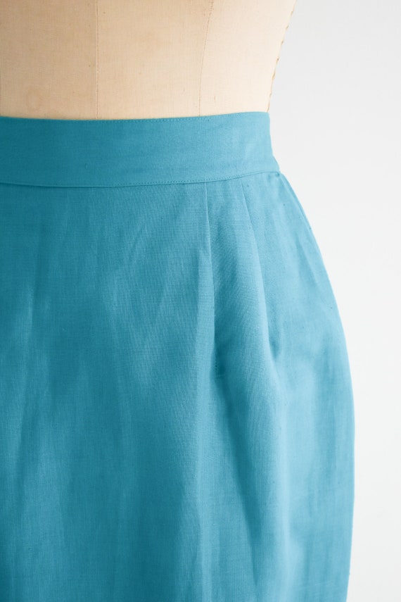 1980s Teal Pencil Skirt - image 3