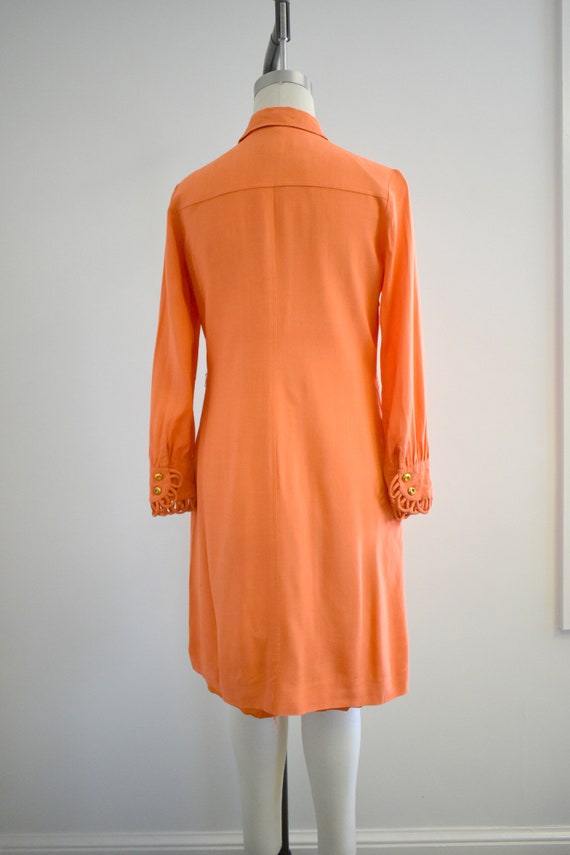 1960s Anjac Fashions Orange Loopy Shirt Dress - image 5