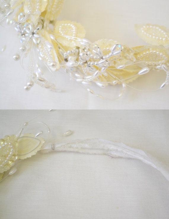 1980s Beaded Bridal Headpiece - image 5