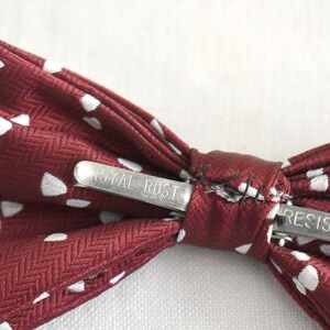 burgundy clip on bow tie