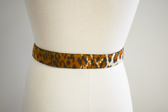 1970s/80s Flocked Leopard Print Belt - image 6