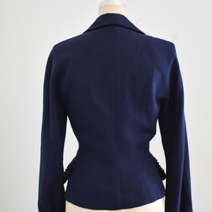 1940s Swansdown Navy Wool Gabardine Jacket image 4