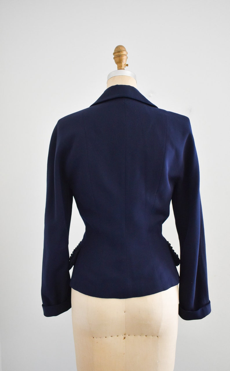 1940s Swansdown Navy Wool Gabardine Jacket image 4