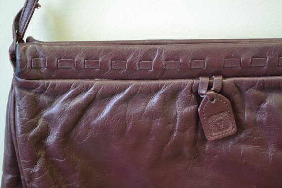 1980s Anne Klein Burgundy Handbag - image 3